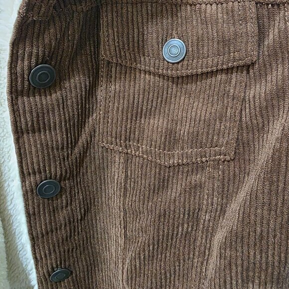 Ashley NWT M Brown Corduroy Jacket Sherpa Lined Fleece Trucker Coat Cozy - Picture 6 of 11
